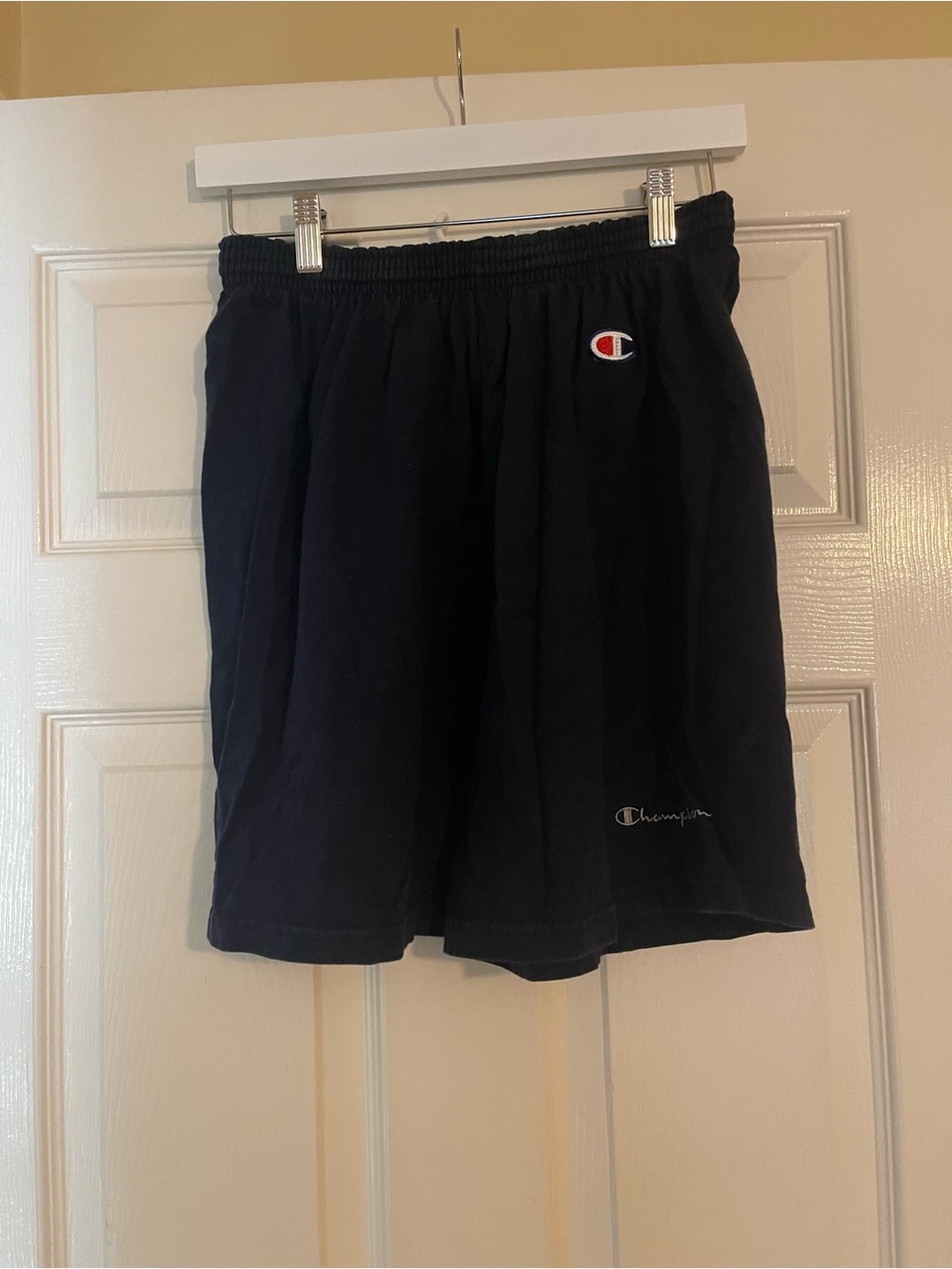 Champion Men's Dark Navy Athletic Shorts with Logo
